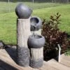 Sunnydaze Decor Sunnydaze Outdoor Solar Powered Polyresin Tiered Cascading Cups Water Fountain With Battery Backup - 29"