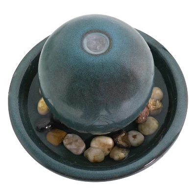 Sunnydaze Decor Sunnydaze Indoor Home Decorative Smooth Glazed Ceramic Orb Tabletop Water Fountain Feature - 7" - Green 5 Sunnydaze Decor Sunnydaze Indoor Home Decorative Smooth Glazed Ceramic Orb Tabletop Water Fountain Feature - 7" - Green - Image 5