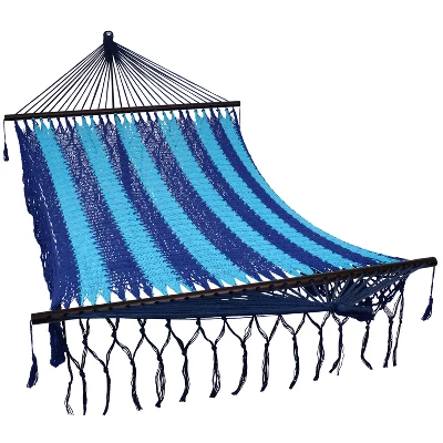 Sunnydaze Decor Sunnydaze Heavy-Duty Deluxe Hand-Woven Cotton American-Style Mayan Hammock With Spreader Bars - 770 Lb Weight Capacity 6 Sunnydaze Decor Sunnydaze Heavy-Duty Deluxe Hand-Woven Cotton American-Style Mayan Hammock With Spreader Bars - 770 Lb Weight Capacity - Image 6