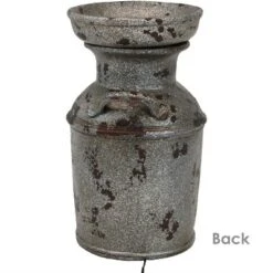 Sunnydaze Decor Sunnydaze 20"H Electric Polystone Farmhouse Vintage Milk Can Birdbath Outdoor Water Fountain With LED Lights -Sunnydaze Decor GUEST 016223fd 906a 4c53 acdc 087e3c1af650