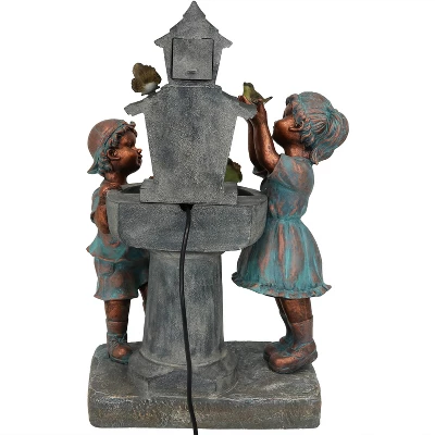 Sunnydaze Decor Sunnydaze 30"H Electric Polyresin Boy And Girl At Bird Bath Outdoor Water Fountain 7 Sunnydaze Decor Sunnydaze 30"H Electric Polyresin Boy And Girl At Bird Bath Outdoor Water Fountain - Image 7