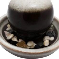 Sunnydaze Decor Sunnydaze Indoor Home Office Tabletop Modern Orb Smooth Glazed Ceramic Water Fountain Feature - 7" - Dark Brown -Sunnydaze Decor GUEST 02991cff 686e 4cac 8940 cf502d020873