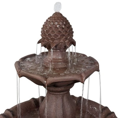 Sunnydaze Decor Sunnydaze 38"H Electric Polyresin And Fiberglass 2-Tier Curved Plinth Outdoor Water Fountain 2 Sunnydaze Decor Sunnydaze 38"H Electric Polyresin And Fiberglass 2-Tier Curved Plinth Outdoor Water Fountain - Image 2