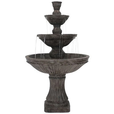 Sunnydaze Decor Sunnydaze 55"H Electric Polystone Classic Style 3-Tier Designer Outdoor Water Fountain 12 Sunnydaze Decor Sunnydaze 55"H Electric Polystone Classic Style 3-Tier Designer Outdoor Water Fountain - Image 12