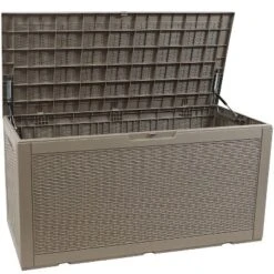Sunnydaze Decor Sunnydaze Outdoor Deck And Patio Storage Box With Rattan Design - 100 Gal. -Sunnydaze Decor GUEST 02f0ecee 4bce 4eb3 8393 cb0a0e230610
