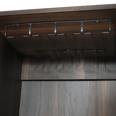 Sunnydaze Decor Sunnydaze Indoor Lavina Wine Cabinet With Glass And Bottle Storage Shelves - Coffee Brown 9 Sunnydaze Decor Sunnydaze Indoor Lavina Wine Cabinet With Glass And Bottle Storage Shelves - Coffee Brown - Image 9