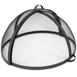Sunnydaze Decor Sunnydaze Outdoor Heavy-Duty Steel Mesh Round Easy-Opening Camp Fire Pit Spark Screen Lid With Hinged Door - Black -Sunnydaze Decor GUEST 03e0ebc8 ea47 441e be00 dc5aedaed890