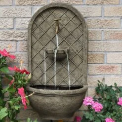Sunnydaze Decor Sunnydaze 26"H Electric Polystone Messina Outdoor Wall-Mount Water Fountain
