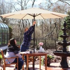 Sunnydaze Decor Sunnydaze Outdoor Aluminum Patio Table Umbrella With Polyester Canopy And Push Button Tilt And Crank - 9' 30 Sunnydaze Decor Sunnydaze Outdoor Aluminum Patio Table Umbrella With Polyester Canopy And Push Button Tilt And Crank - 9' -Sunnydaze Decor GUEST 04f99f9d 3c95 4fcb b9ff 0a031012fefd