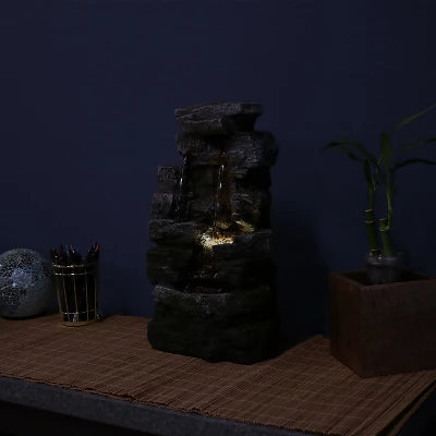 Sunnydaze Decor Sunnydaze Indoor Home Office Polyresin Towering Cave Waterfall Tabletop Water Fountain With LED Light - 14" 7 Sunnydaze Decor Sunnydaze Indoor Home Office Polyresin Towering Cave Waterfall Tabletop Water Fountain With LED Light - 14" - Image 7