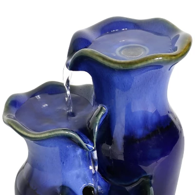 Sunnydaze Decor Sunnydaze Indoor Decorative Smooth Ceramic Glazed Pitchers Desktop Tabletop Water Fountain - 11" - Blue 2 Sunnydaze Decor Sunnydaze Indoor Decorative Smooth Ceramic Glazed Pitchers Desktop Tabletop Water Fountain - 11" - Blue - Image 2