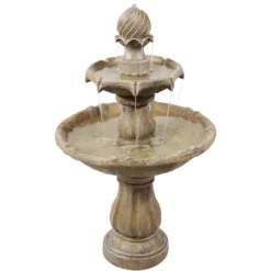 Sunnydaze Decor Sunnydaze Outdoor 2-Tier Solar Powered Water Fountain With Battery Backup And Submersible Pump - 35" -Sunnydaze Decor GUEST 06ccabd4 b462 474b 9bed 6943dd328b43