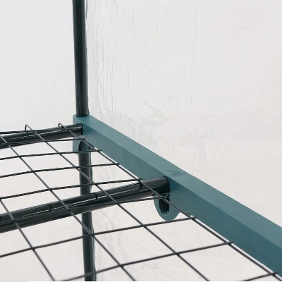 Sunnydaze Decor Sunnydaze Outdoor Portable Growing Rack 2-Tier Greenhouse With PVC Roll-Up Door - 2 Shelves - Clear 5 Sunnydaze Decor Sunnydaze Outdoor Portable Growing Rack 2-Tier Greenhouse With PVC Roll-Up Door - 2 Shelves - Clear - Image 5