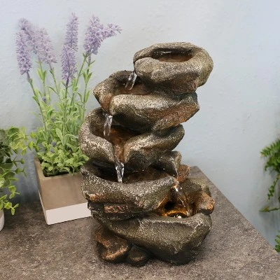 Sunnydaze Decor Sunnydaze Indoor Office Entryway Tabletop Serene Rocky Falls Water Fountain Feature With LED Light - 10" 1 Sunnydaze Decor Sunnydaze Indoor Office Entryway Tabletop Serene Rocky Falls Water Fountain Feature With LED Light - 10"