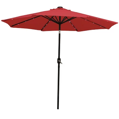 Sunnydaze Decor Sunnydaze Outdoor Aluminum Pool Patio Umbrella With Solar LED Lights, Tilt, And Crank - 9' 14 Sunnydaze Decor Sunnydaze Outdoor Aluminum Pool Patio Umbrella With Solar LED Lights, Tilt, And Crank - 9' - Image 14