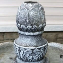 Sunnydaze Decor Sunnydaze 50"H Electric Fiberglass Reinforced Concrete 2-Tier French Garden Design Outdoor Water Fountain, Dusty Gray -Sunnydaze Decor GUEST 0d45e4ae b482 4fe5 8f3c bb3de5278cb8