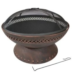 Sunnydaze Decor Sunnydaze Outdoor Camping Or Backyard Steel Chalice Fire Pit With Spark Screen And Log Poker - 25" - Copper Finish -Sunnydaze Decor GUEST 0d7187b8 92ba 46c3 9de2 a6cbcf4659e4
