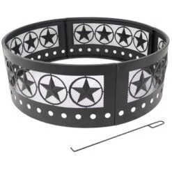 Sunnydaze Decor Sunnydaze Outdoor Heavy-Duty Steel Portable Large Round Four Star Cut Out Fire Pit Ring - 36" - Black -Sunnydaze Decor GUEST 0dc94c21 a2ce 479a adcd b302b5524616