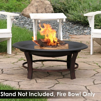 Sunnydaze Decor Sunnydaze Outdoor Camping Or Backyard Replacement Round Steel With Heat-Resistant Paint Finish Fire Pit Bowl - Black 4 Sunnydaze Decor Sunnydaze Outdoor Camping Or Backyard Replacement Round Steel With Heat-Resistant Paint Finish Fire Pit Bowl - Black - Image 4