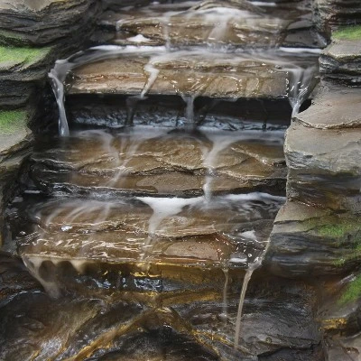 Sunnydaze Decor Sunnydaze 14"H Electric Polyresin Shale Falls Outdoor Water Fountain With LED Lights 6 Sunnydaze Decor Sunnydaze 14"H Electric Polyresin Shale Falls Outdoor Water Fountain With LED Lights - Image 6