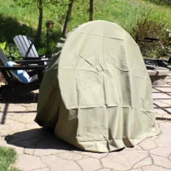 Sunnydaze Decor Sunnydaze Outdoor Heavy-Duty Steel Firewood Log Hoop Storage Rack With Weather-Resistant PVC Log Hoop Cover -Sunnydaze Decor GUEST 12169a96 2cb6 46e4 817e fb725b1ec2bb