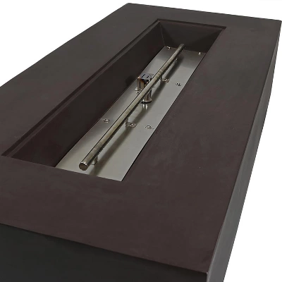 Sunnydaze Decor Sunnydaze 55,000 BTU Rectangular Outdoor Propane Gas Fiberglass Fire Pit Table With Lava Rocks - 56" L - Brown 2 Sunnydaze Decor Sunnydaze 55,000 BTU Rectangular Outdoor Propane Gas Fiberglass Fire Pit Table With Lava Rocks - 56" L - Brown - Image 2