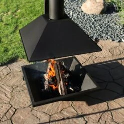 Sunnydaze Decor Sunnydaze Outdoor Backyard Patio Modern Style Steel Wood-Burning Fire Pit Chiminea With Open Sides - 80" - Black 13 Sunnydaze Decor Sunnydaze Outdoor Backyard Patio Modern Style Steel Wood-Burning Fire Pit Chiminea With Open Sides - 80" - Black -Sunnydaze Decor GUEST 131bbd72 a01f 4edc 80f4 a880e18e7ded