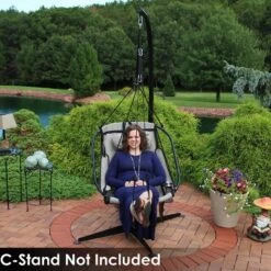 Sunnydaze Decor Sunnydaze Outdoor Olefin Hanging Hammock Chair Swing With Armrests, Side Pouch, Pillow, And Footrest - Beige 16 Sunnydaze Decor Sunnydaze Outdoor Olefin Hanging Hammock Chair Swing With Armrests, Side Pouch, Pillow, And Footrest - Beige -Sunnydaze Decor GUEST 139f0317 1be6 4b71 8f1e 8d766c60f741