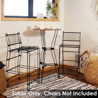 Sunnydaze Decor Sunnydaze Indoor Modern Furniture Steel Wire Bar Table With Faux Woodgrain Tabletop - Brown 7 Sunnydaze Decor Sunnydaze Indoor Modern Furniture Steel Wire Bar Table With Faux Woodgrain Tabletop - Brown - Image 7