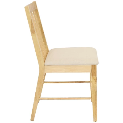 Sunnydaze Decor Sunnydaze Indoor 5-Piece Solid Rubberwood Dining Table And Chairs Set - Natural With Beige Cushions 1 Sunnydaze Decor Sunnydaze Indoor 5-Piece Solid Rubberwood Dining Table And Chairs Set - Natural With Beige Cushions