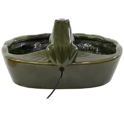 Sunnydaze Decor Sunnydaze Outdoor Solar Powered Ceramic Spitting Frog Water Fountain With Submersible Pump - 7" - Green 7 Sunnydaze Decor Sunnydaze Outdoor Solar Powered Ceramic Spitting Frog Water Fountain With Submersible Pump - 7" - Green - Image 7