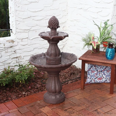 Sunnydaze Decor Sunnydaze 38"H Electric Polyresin And Fiberglass 2-Tier Curved Plinth Outdoor Water Fountain 1 Sunnydaze Decor Sunnydaze 38"H Electric Polyresin And Fiberglass 2-Tier Curved Plinth Outdoor Water Fountain