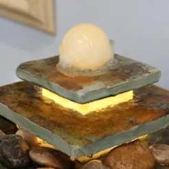 Sunnydaze Decor Sunnydaze Indoor Home Office Slate And Polished Stone Ball Tiered Tabletop Water Fountain With LED Light - 8" 15 Sunnydaze Decor Sunnydaze Indoor Home Office Slate And Polished Stone Ball Tiered Tabletop Water Fountain With LED Light - 8" -Sunnydaze Decor GUEST 1bb5477e 23a3 47b3 a45a 89d085213a1c