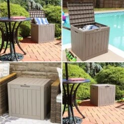 Sunnydaze Decor Sunnydaze Lockable Outdoor Small Deck Box With Storage And Side Handles - 32-Gal. -Sunnydaze Decor GUEST 1c2b2435 1869 4264 9e26 a905f4c44b66