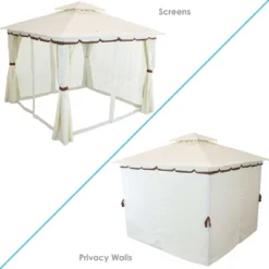 Sunnydaze Decor Sunnydaze Soft Top Rectangle Patio Gazebo With Screens And Privacy Walls For Backyard, Garden Or Deck 18 Sunnydaze Decor Sunnydaze Soft Top Rectangle Patio Gazebo With Screens And Privacy Walls For Backyard, Garden Or Deck -Sunnydaze Decor GUEST 1e2915f3 9fd1 4b45 8a37 518f91c5c53f