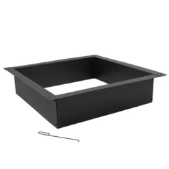 Sunnydaze Decor Sunnydaze Outdoor Heavy-Duty Steel Portable Above Ground Or In-Ground Square Fire Pit Liner Ring - Black -Sunnydaze Decor GUEST 22969647 edad 4f1f 91d7 816ac4de01e4