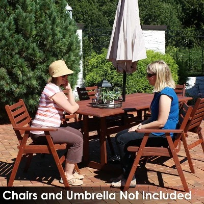 Sunnydaze Decor Sunnydaze Outdoor Meranti Wood With Teak Oil Finish Family Rectangular Patio Dining Table - 6' - Brown 5 Sunnydaze Decor Sunnydaze Outdoor Meranti Wood With Teak Oil Finish Family Rectangular Patio Dining Table - 6' - Brown - Image 5