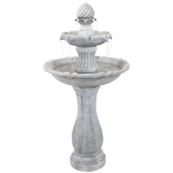 Sunnydaze Decor Sunnydaze 45" H Outdoor Arcade 2-Tier Solar Water Fountain With Battery Backup And LED Light -Sunnydaze Decor GUEST 22ffd3e5 afe5 4355 884a 77c720ec138e
