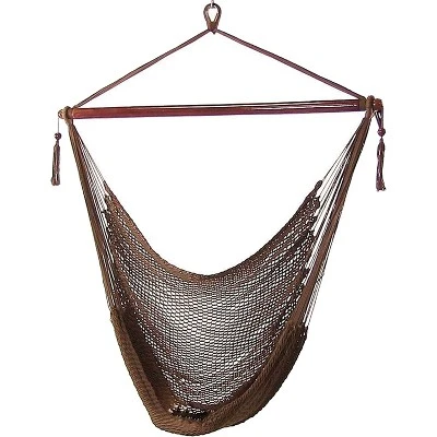 Sunnydaze Decor Sunnydaze Caribbean Style Extra Large Hanging Rope Hammock Chair Swing For Backyard And Patio 8 Sunnydaze Decor Sunnydaze Caribbean Style Extra Large Hanging Rope Hammock Chair Swing For Backyard And Patio - Image 8