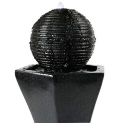Sunnydaze Decor Sunnydaze Outdoor Polyresin Solar Powered Pedestal And Ball Modern Water Fountain With LED Lights - 31" -Sunnydaze Decor GUEST 2379be77 3c37 45fb 8696 814850dc2cf8