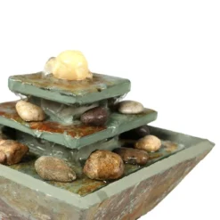 Sunnydaze Decor Sunnydaze Indoor Home Office Slate And Polished Stone Ball Tiered Tabletop Water Fountain With LED Light - 8" 14 Sunnydaze Decor Sunnydaze Indoor Home Office Slate And Polished Stone Ball Tiered Tabletop Water Fountain With LED Light - 8" -Sunnydaze Decor GUEST 2438ef83 7e2a 48af 9602 2f4a20490159
