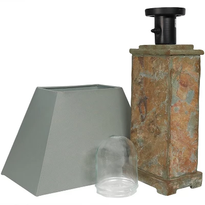 Sunnydaze Decor Sunnydaze Contemporary Natural Slate And Fabric Cream Shade Indoor/Outdoor Weather-Resistant Table Lamp 9 Sunnydaze Decor Sunnydaze Contemporary Natural Slate And Fabric Cream Shade Indoor/Outdoor Weather-Resistant Table Lamp - Image 9