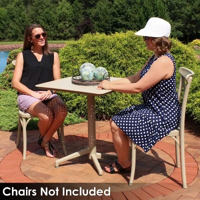 Sunnydaze Decor Sunnydaze 28" Square Plastic All-Weather Commercial-Grade Indoor/Outdoor Patio Dining Table With Foldable Design, Tan 5 Sunnydaze Decor Sunnydaze 28" Square Plastic All-Weather Commercial-Grade Indoor/Outdoor Patio Dining Table With Foldable Design, Tan - Image 5