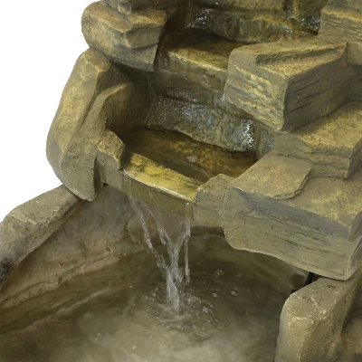 Sunnydaze Decor Sunnydaze 37"H Electric Fiberglass Stone Falls Waterfall Outdoor Water Fountain 2 Sunnydaze Decor Sunnydaze 37"H Electric Fiberglass Stone Falls Waterfall Outdoor Water Fountain - Image 2