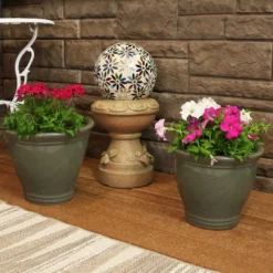 Sunnydaze Decor Sunnydaze Studio Outdoor/Indoor High-Fired Glazed UV- And Frost-Resistant Ceramic Planters With Drainage Holes