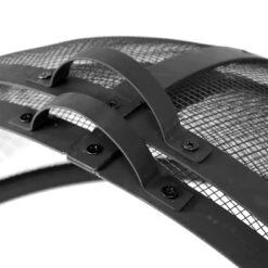 Sunnydaze Decor Sunnydaze Outdoor Heavy-Duty Steel Mesh Round Easy-Opening Camp Fire Pit Spark Screen Lid With Hinged Door - Black -Sunnydaze Decor GUEST 2bba8568 06b0 4504 ac17 2f81cc204a42