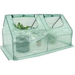 Sunnydaze Decor Sunnydaze Outdoor Portable Plant Shelter Mini Greenhouse With Double Zipper Doors And Cover - Green -Sunnydaze Decor GUEST 2befea86 8899 4d06 8dd6 fd41d9dd92b3
