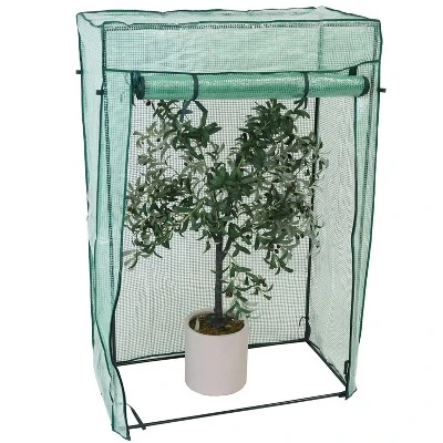 Sunnydaze Decor Sunnydaze Outdoor Deluxe Portable Large Potted Plant And Starter Tomato Plant Greenhouse With Roll-Up Door - Green 8 Sunnydaze Decor Sunnydaze Outdoor Deluxe Portable Large Potted Plant And Starter Tomato Plant Greenhouse With Roll-Up Door - Green - Image 8