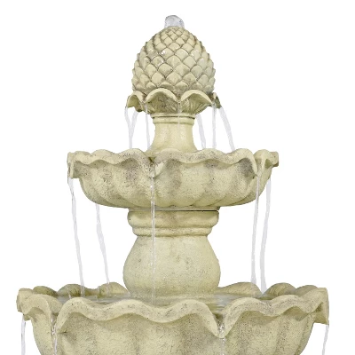Sunnydaze Decor Sunnydaze 51"H Electric Polyresin And Fiberglass 3-Tier Pineapple Top Outdoor Water Fountain 2 Sunnydaze Decor Sunnydaze 51"H Electric Polyresin And Fiberglass 3-Tier Pineapple Top Outdoor Water Fountain - Image 2