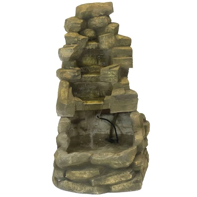 Sunnydaze Decor Sunnydaze 37"H Electric Fiberglass Stone Falls Waterfall Outdoor Water Fountain 8 Sunnydaze Decor Sunnydaze 37"H Electric Fiberglass Stone Falls Waterfall Outdoor Water Fountain - Image 8